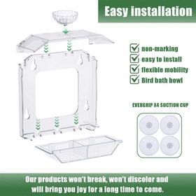 SVEDVK weather-resistant clear plastic feeder withstands sun and rain outdoors