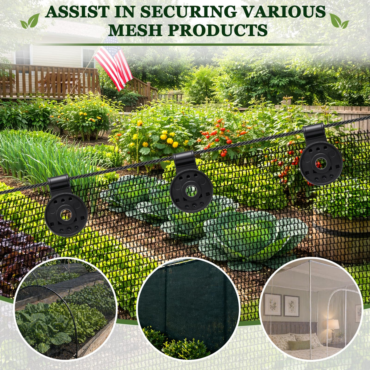 Svepndic bird netting clip provides strong grip and quick setup.