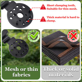 Svepndic easy-install clip simplifies attaching shade nets.