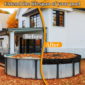 Svepndic edge grommets pool cover for secure, easy installation.