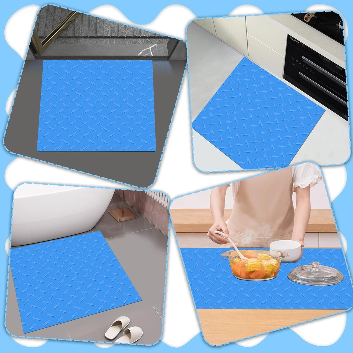 Svepndic pool ladder mat protects the liner and provides stable footing.