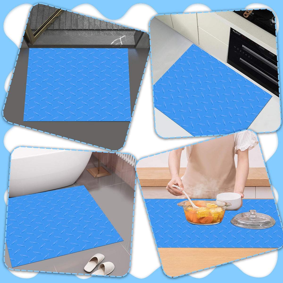 Svepndic ladder mat displays generous 45x60 inch size for large pools.