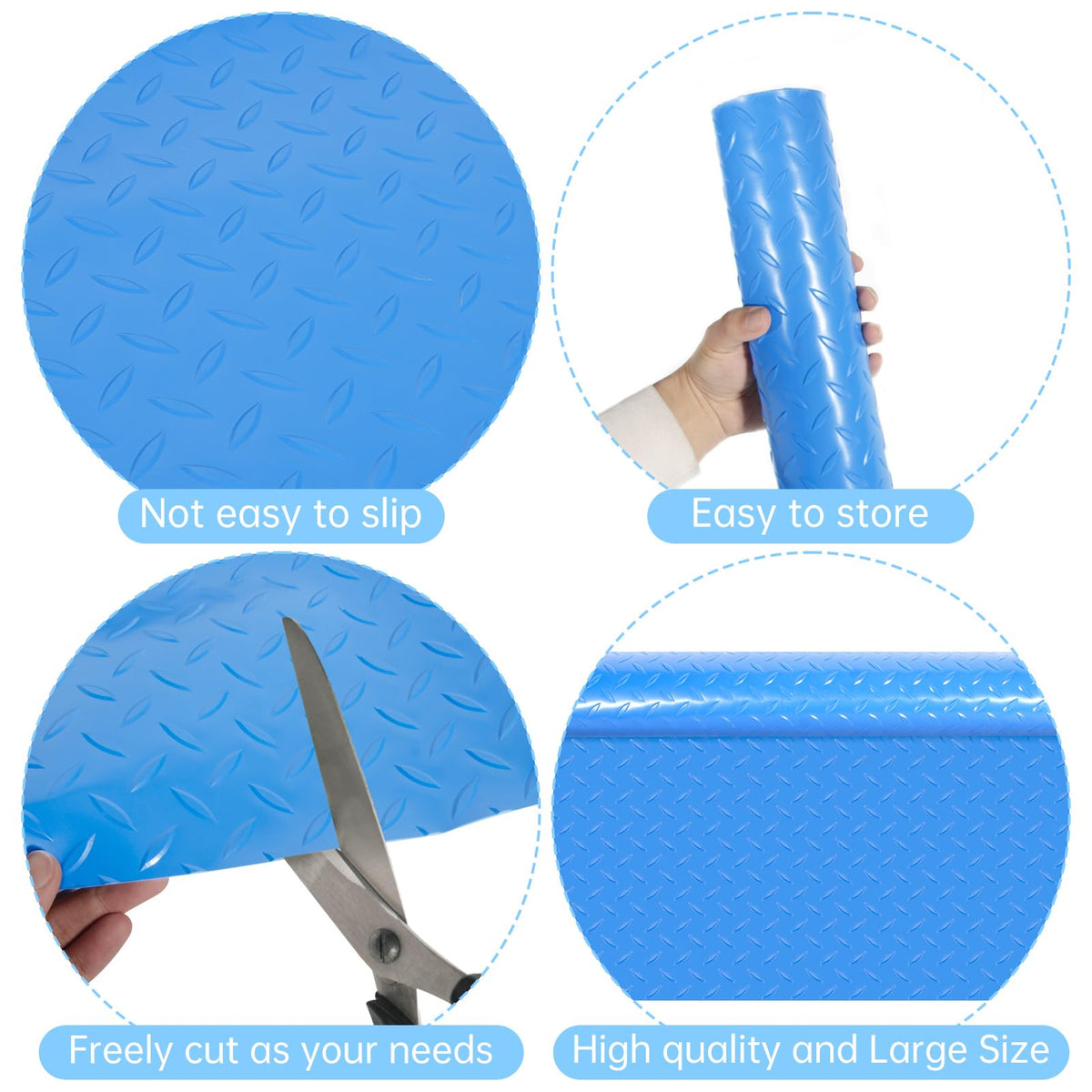 Svepndic ladder mat inside pool protects liner and stays in place under ladder.