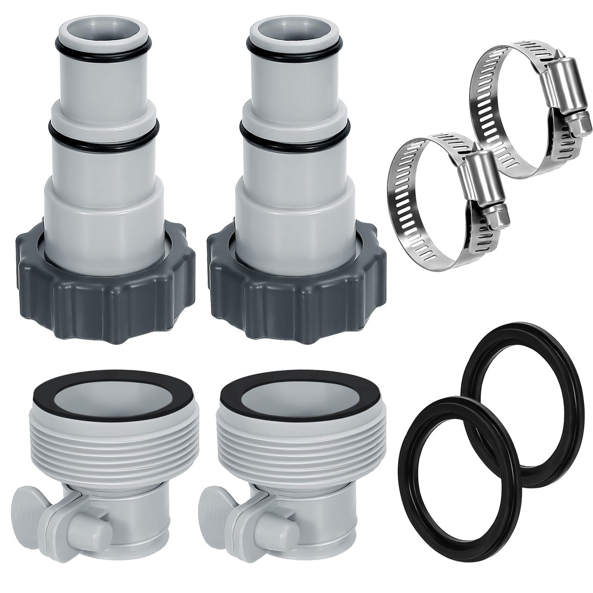 Svepndic Type A pool hose adapter secures 1.25/1.5 inch hoses for a stable connection