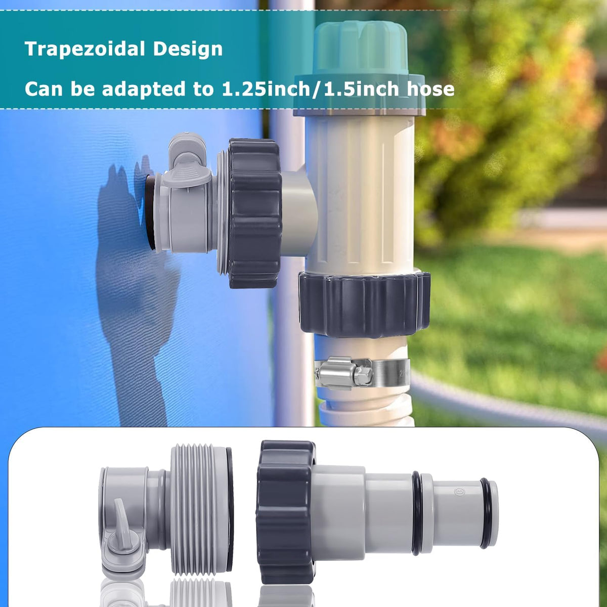 Svepndic adapter kit compatible with Intex filter pumps and pool systems