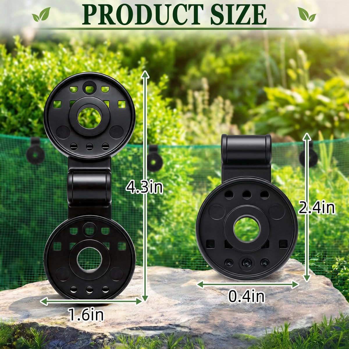 Svepndic round black clip with teeth for firm shade fabric hold.
