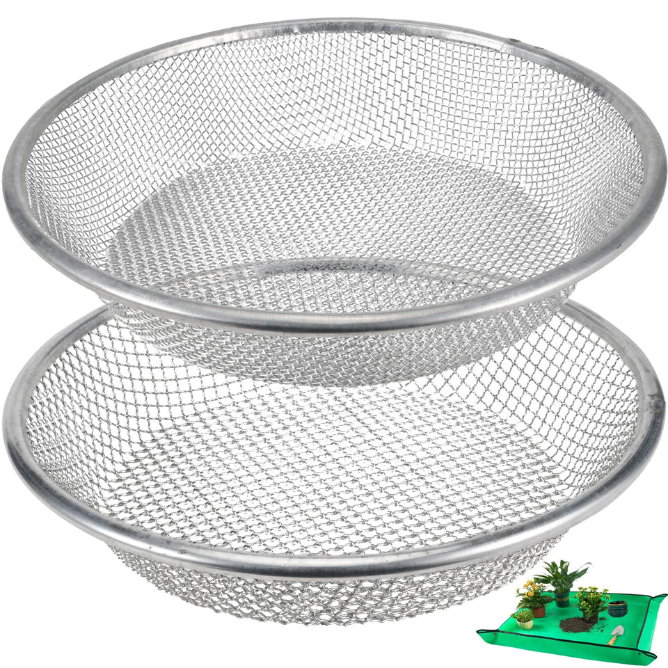 Svincolare soil sifter on a 5-gallon bucket for quick screening.