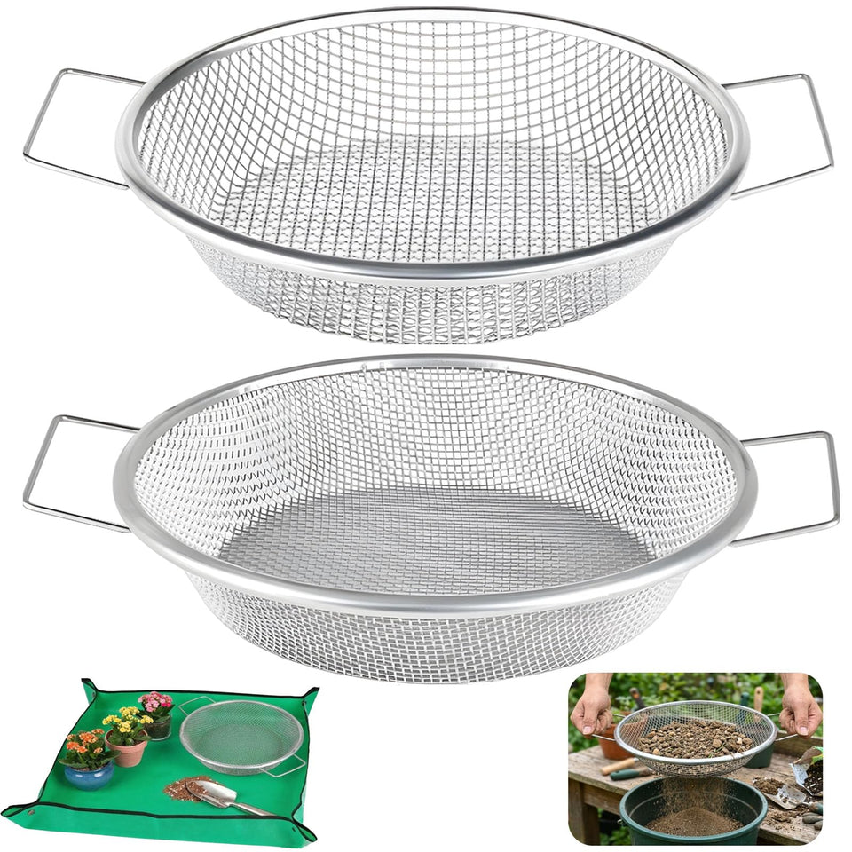 Svincolare soil sifter fits 5-gallon bucket for efficient screening