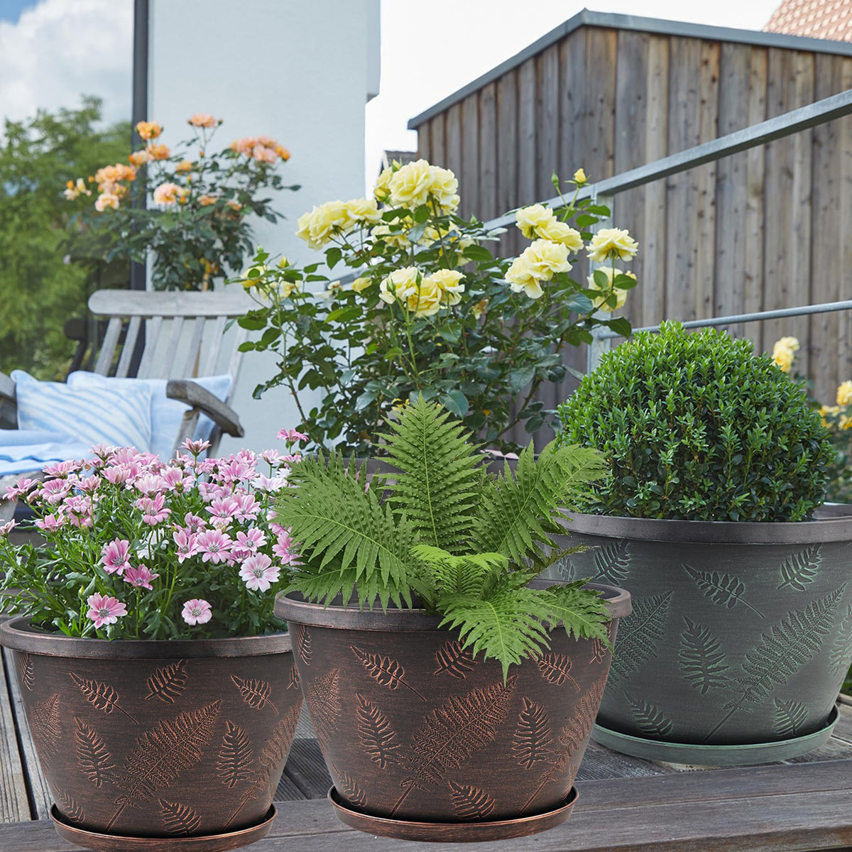 Svxtoby copper herb pot suitable for small herbs or succulents