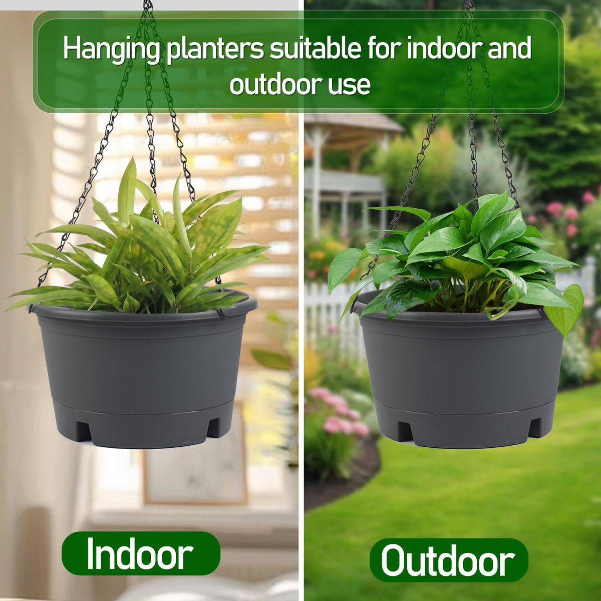 Svxtoby modern hanging planters arranged on a balcony for display.
