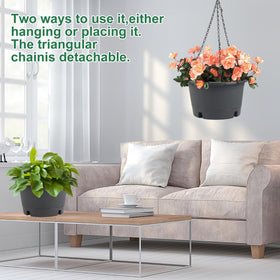 Svxtoby indoor balcony display with grey hanging planters.