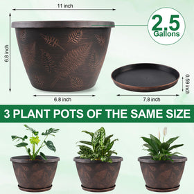 Svxtoby three-pack copper plant pots ideal for indoor or outdoor display