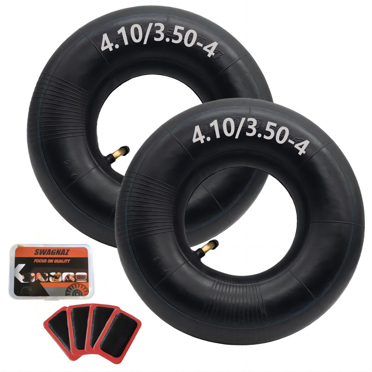 Swagnaz inner-tube 410-350-4: durable replacement for small wheels and carts.