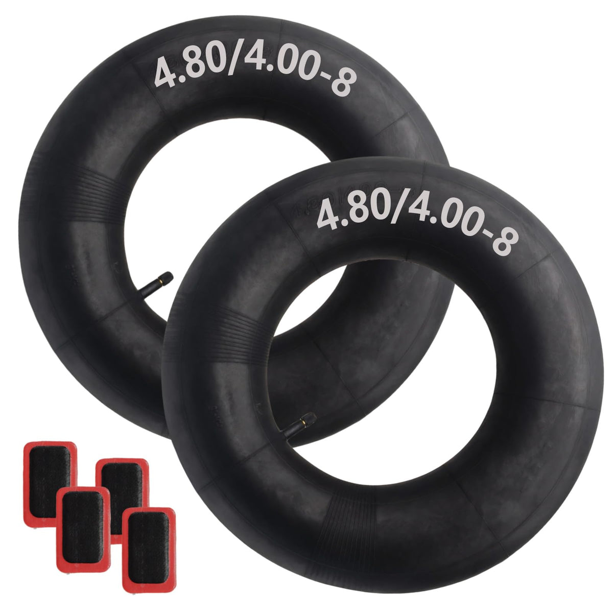 Swagnaz 480-8 inner tube with straight beak for secure air retention on 8-inch rims.