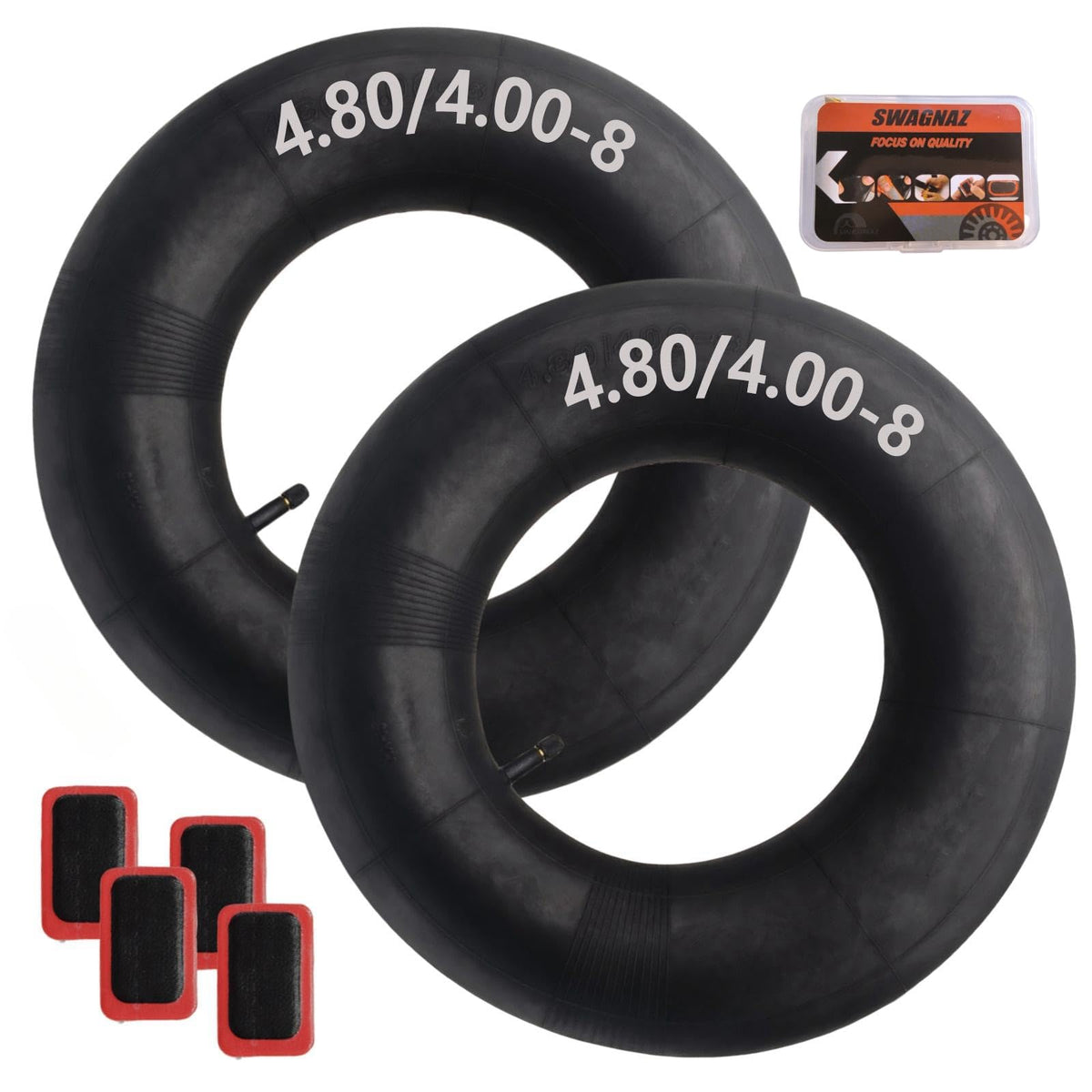 Swagnaz heavy duty inner tube in natural rubber resists aging and cracks.
