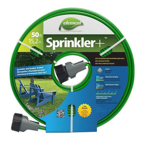 Swan Element Sprinkler Soaker Hose 50ft laid out in a garden for efficient root-zone watering