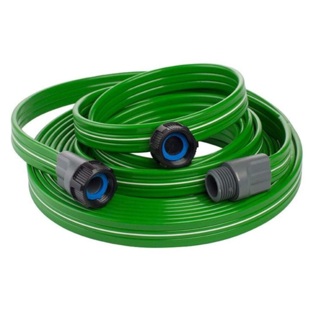 Close-up of Swan Element sprinkler soaker hose perforations delivering even moisture to garden plants