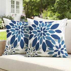 SWANCOCO floral outdoor pillow cover front view shows durable design and color.