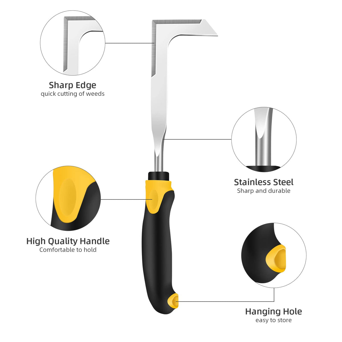 SWANSOFT Crack Weeder ergonomic handle provides comfortable grip