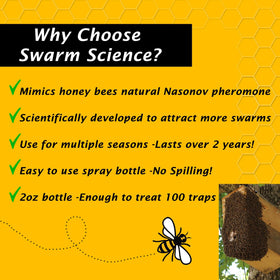 Nasonov pheromone mimic embedded in Swarm Science attractant for swarms.