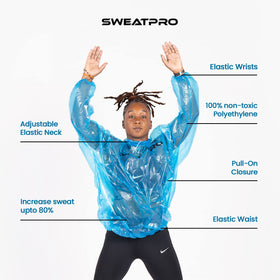 SweatPro non-toxic PE material close-up showing lightweight fabric
