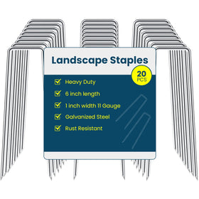 Sweecomb 6-inch landscape stakes pack, durable support for weed fabric and ground sheets.