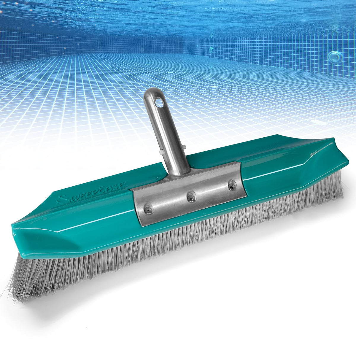 SweepEase Stingray poly bristles closeup show durability and scrubbing strength.
