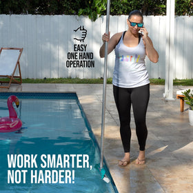 SweepEase Stingray fits corners and steps for complete pool coverage.
