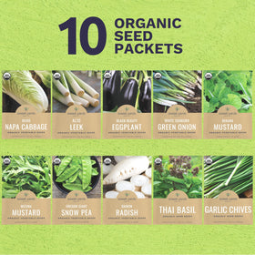 Sweet Yards 10-packet seed list labels highlight convenient variety for starter plots.