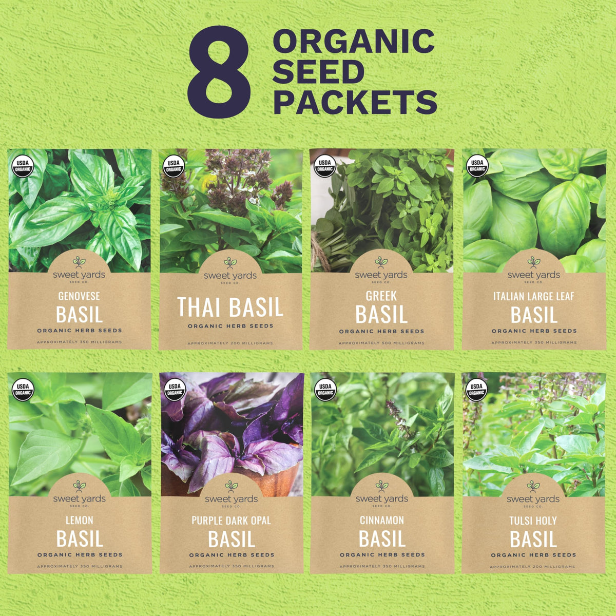 Sweet Yards Basil Seeds Thai packet for fragrant, peppery dishes.