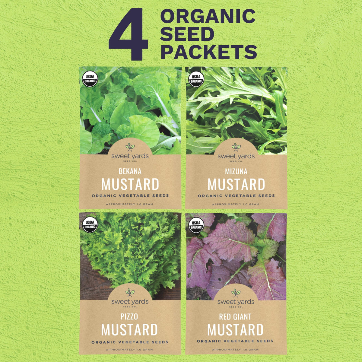 Sweet Yards Bekana mustard seeds packet for easy sowing and rich harvests