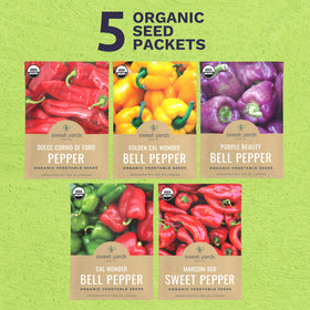 Sweet Yards Cal Wonder pepper seeds packet for compact storage and growth.