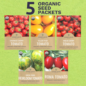 Sweet Yards Chadwick seed packet showcases classic cherry tomato flavor and reliable germination.