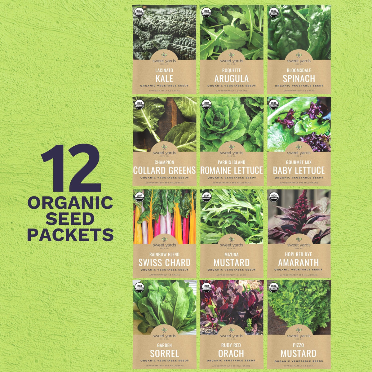 Sweet Yards collard greens seed pack for robust, leafy greens