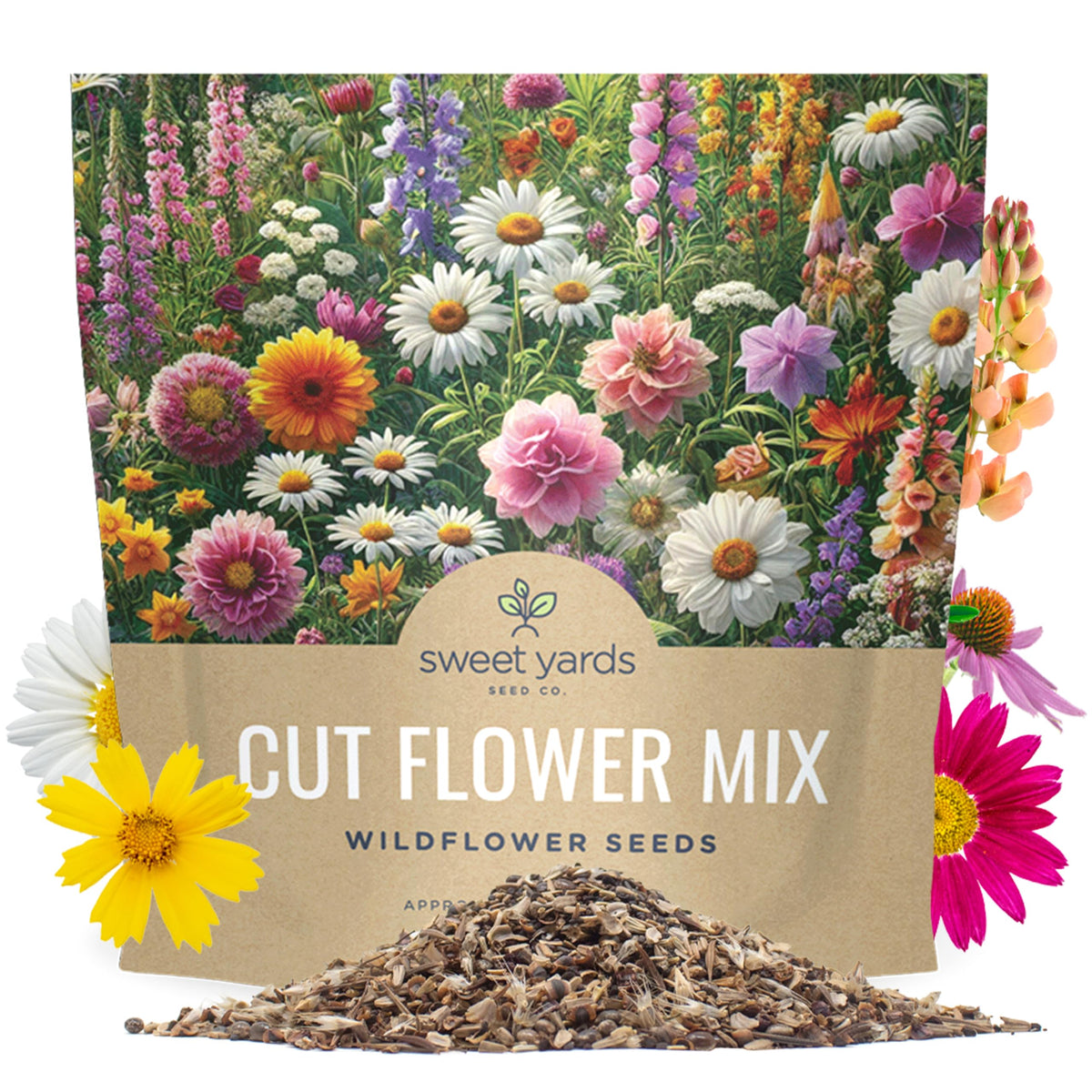 Sweet Yards cut flower seeds extra large packet front view for vibrant borders
