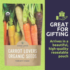 Sweet Yards Dragon carrot seed packet for colorful harvests and bold stir-fries.