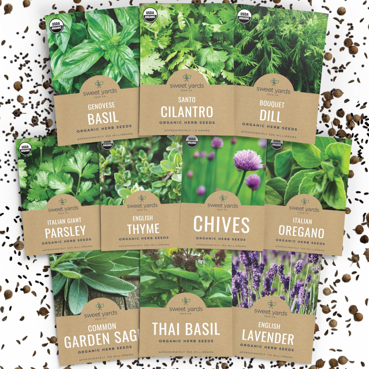 Sweet Yards Genovese Basil seed packet for fresh, fragrant kitchen herbs