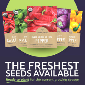 Sweet Yards Golden Cal Wonder pepper seeds packet for bright harvests.