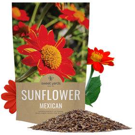 Sweet Yards Mexican Sunflower Seeds bulk quarter pound bag ready to plant for bold blooms in your garden.