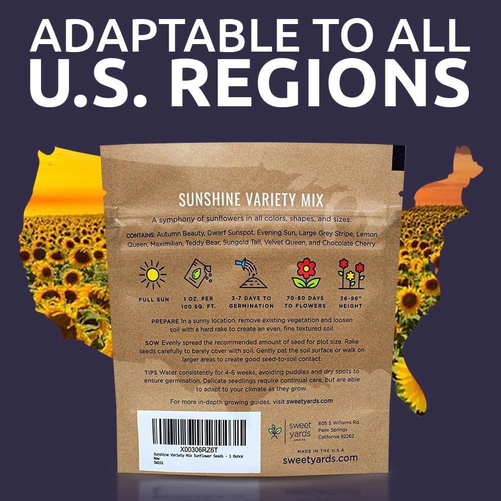 Sweet Yards non-GMO seeds sourced in the USA for reliable gardening.