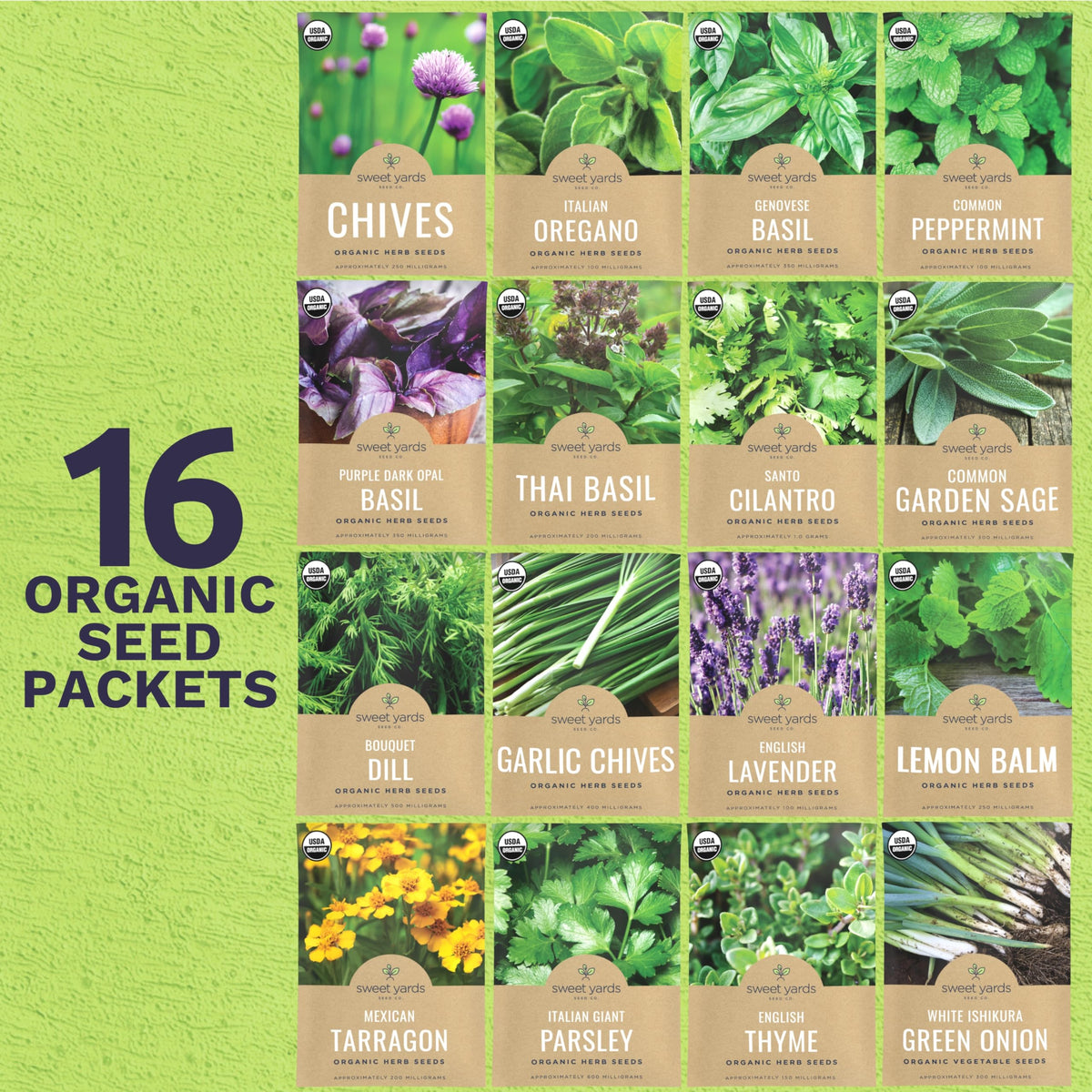 Sweet Yards seeds close-up showing diverse varieties for flavorful home harvests.