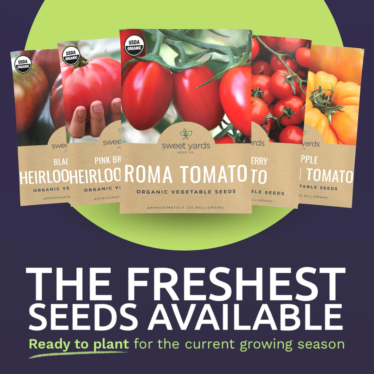 Sweet Yards Sweetie Cherry tomato seeds pack; ideal for balcony gardens.
