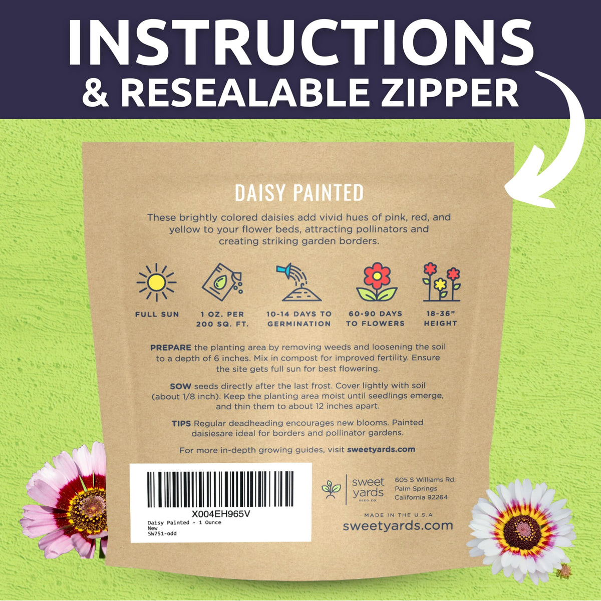 Sweet Yards Painted Daisy attracts butterflies for a lively, pollinator-friendly garden.