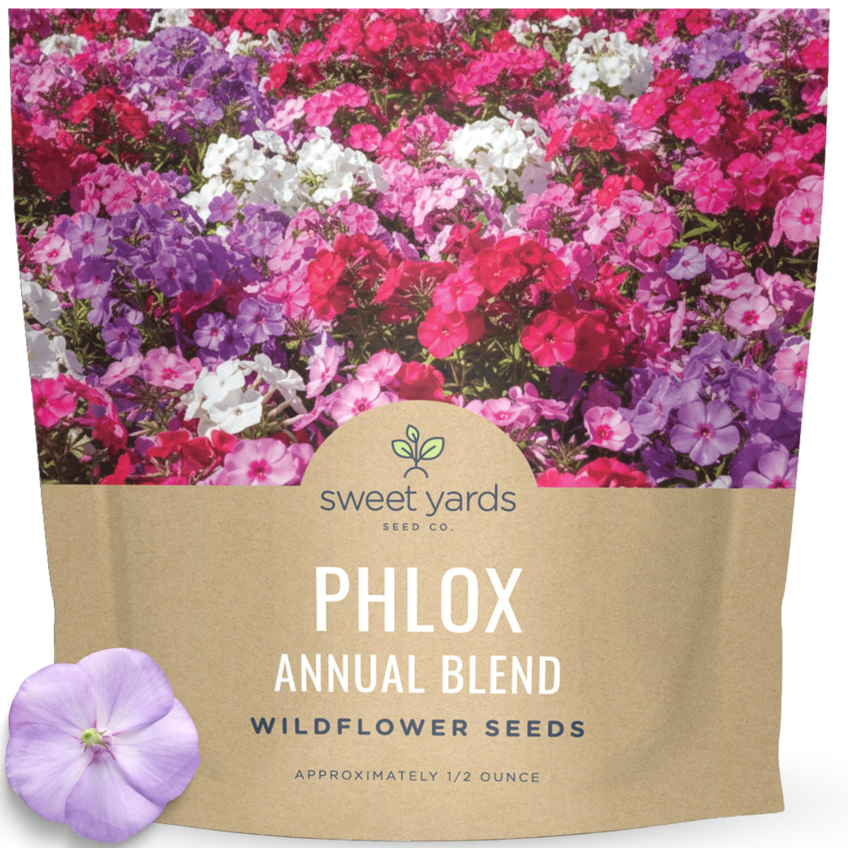 Sweet Yards Phlox Annual Blend half-ounce pack ready for large-garden planting