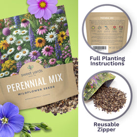 Sweet Yards pollinator-friendly mix attracts bees butterflies and birds to outdoor spaces