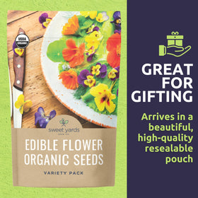 Sweet Yards premium seed packets with reusable zipper for storage