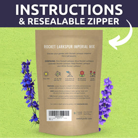 Sweet Yards Rocket Larkspur Imperial Mix invites bees and butterflies to garden beds.
