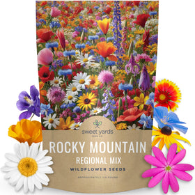 Sweet Yards Rocky Mountain Regional Mix seed bag for easy yard transformation