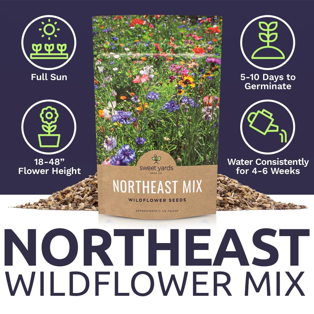 Sweet Yards seed packet label highlighting open-pollinated, native origins.