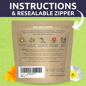 Sweet Yards freshest seeds label emphasizes high germination potential for successful sowing.